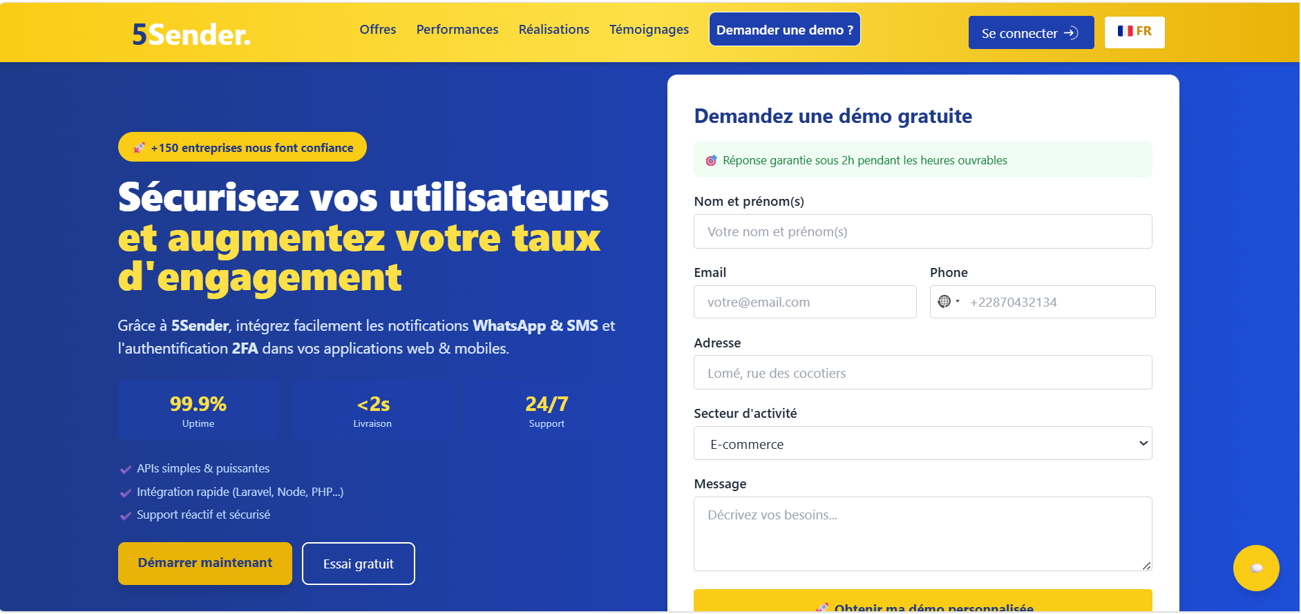5sender Marketing Dashboard